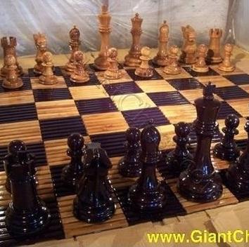 Giant Chess MegaBox Teak Board With 4 Inch Squares