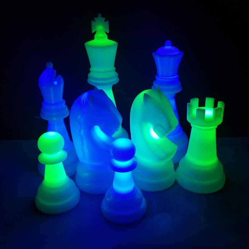 MegaChess 38 Inch Perfect Light-up LED Giant Chess Set | Three Options Available | 38" Perfect Day/Night Deluxe Set | MegaChess.com