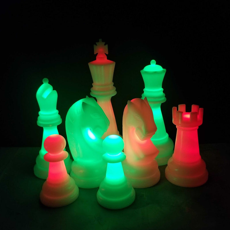 MegaChess 38 Inch Perfect Light-up LED Giant Chess Set | Three Options Available | 38" Perfect Night Only Set | MegaChess.com