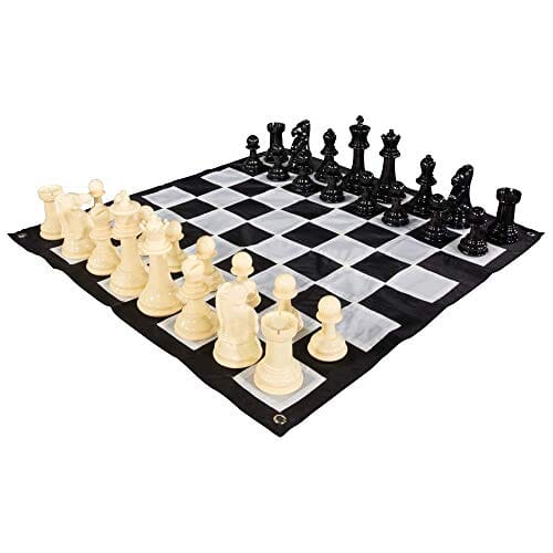 MegaChess Plastic 8 Inch Giant Chess Set | MP08SN - Quick-fold Nylon Mat | MegaChess.com