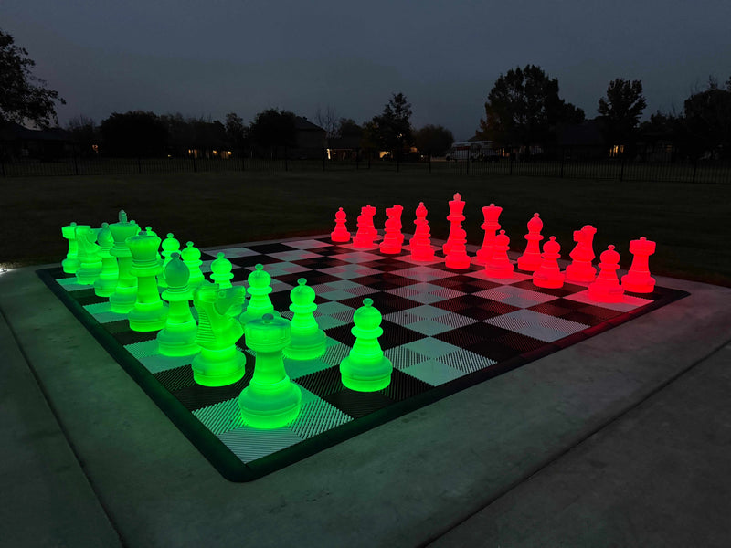 MegaChess 25 Inch Plastic Light-up LED Giant Chess Set | Three Options Available | 25" Night Only Set | MegaChess.com