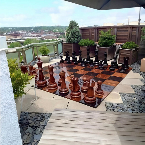 Mega Chess Giant Chess Sets MegaChess 36 Inch Teak Giant Chess Set