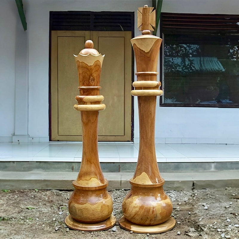 Mega Chess Giant Chess Sets MegaChess 72 Inch Teak Giant Chess Set