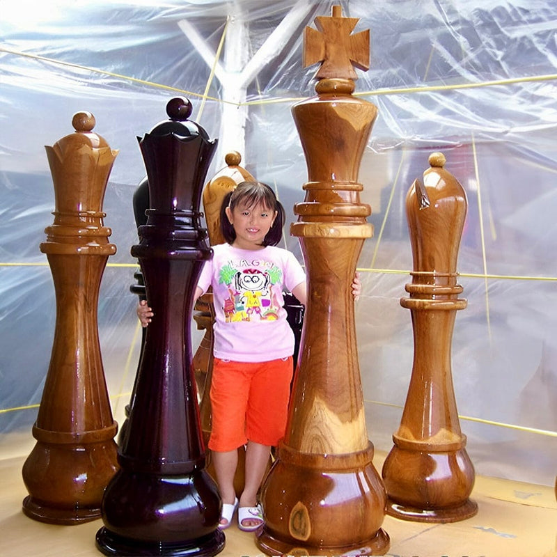 Mega Chess Giant Chess Sets MegaChess 72 Inch Teak Giant Chess Set