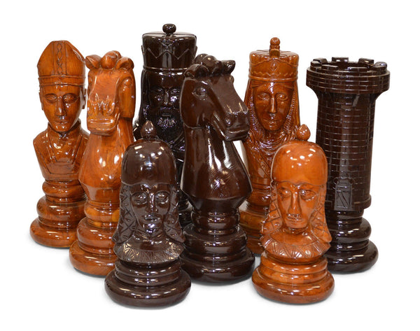 Large Chess Set Statue Sculpture Black Modern Home Decor King