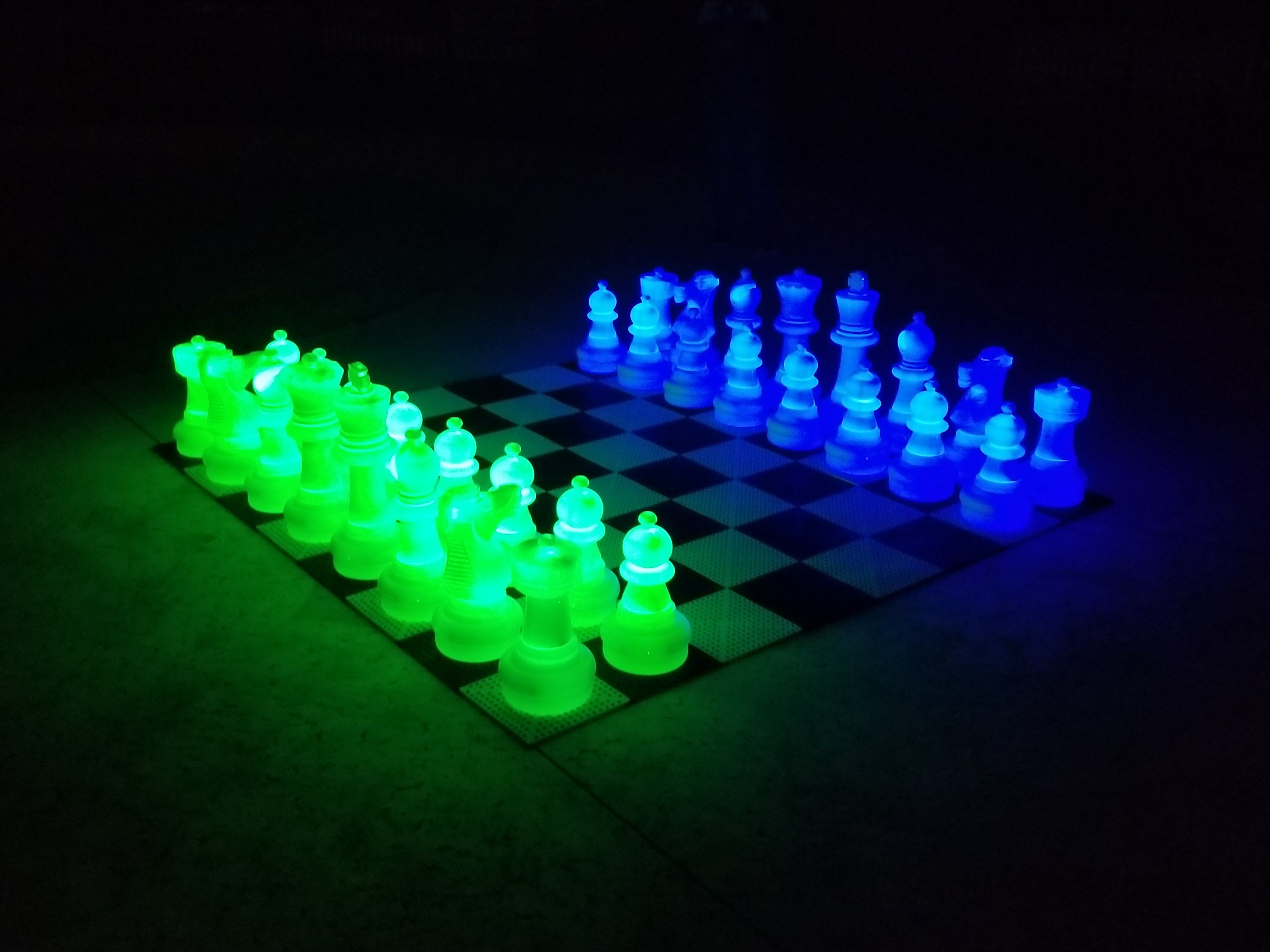 MegaChess 25 Tall Light-Up Giant Chess Set - Day/Night Set - White Side  Illuminates Red