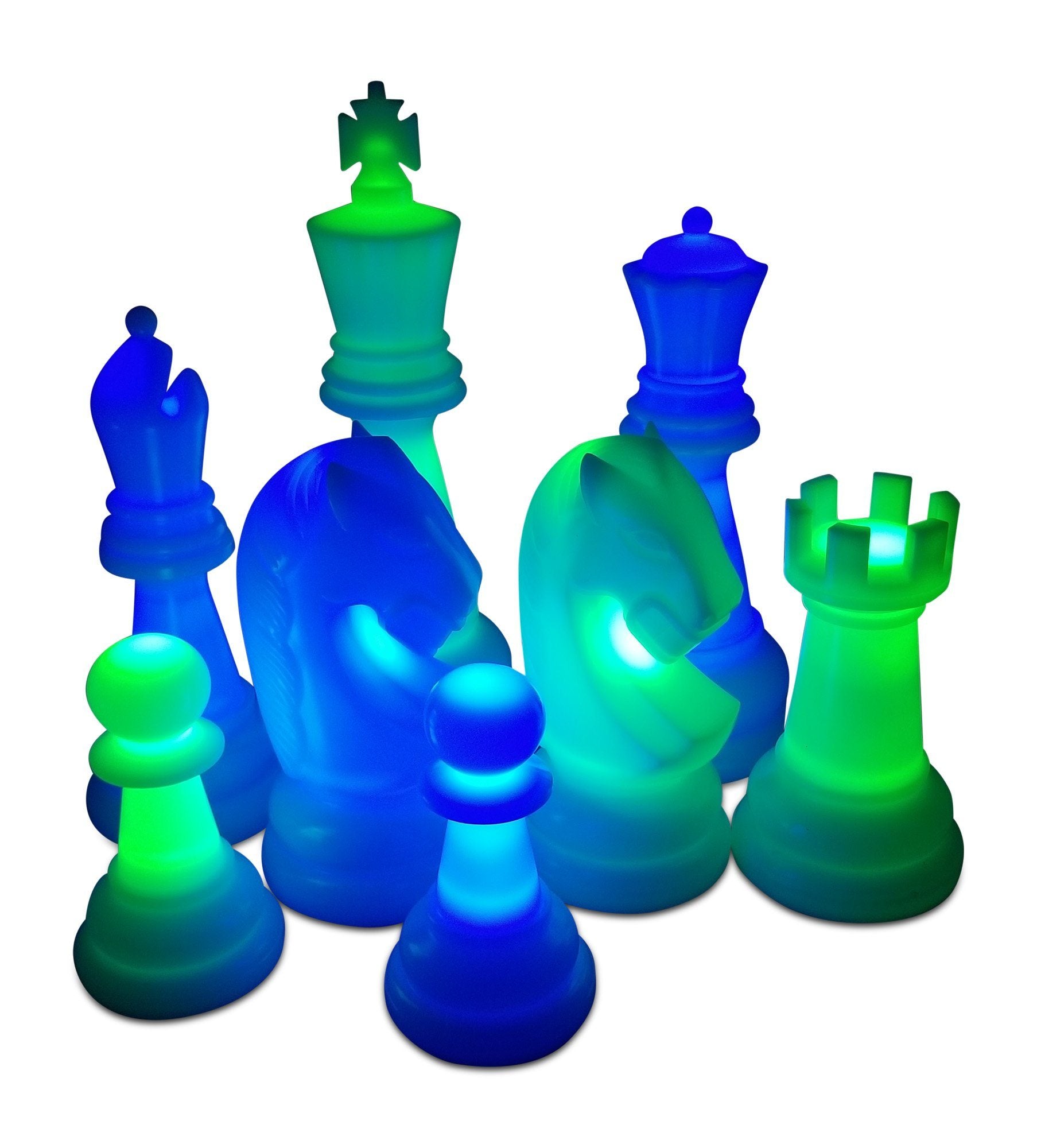 MegaChess 25 Tall Light-Up Giant Chess Set - Day/Night Set - White Side  Illuminates Red