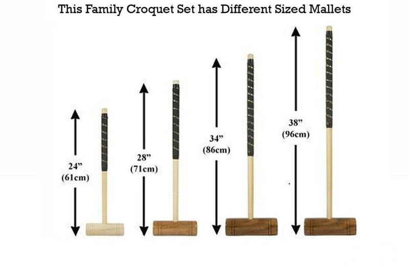 Mega Chess Bowling and Tossing Games Family Croquet Set - 4 Player 9 Hoop Version