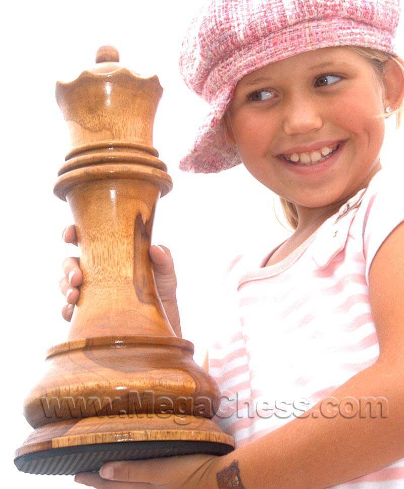 Mega Chess Buy Individual Chess Pieces MegaChess 14 Inch Light Teak Queen Giant Chess Piece