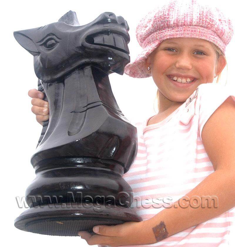 Mega Chess Buy Individual Chess Pieces MegaChess 16 Inch Dark Teak Knight Giant Chess Piece