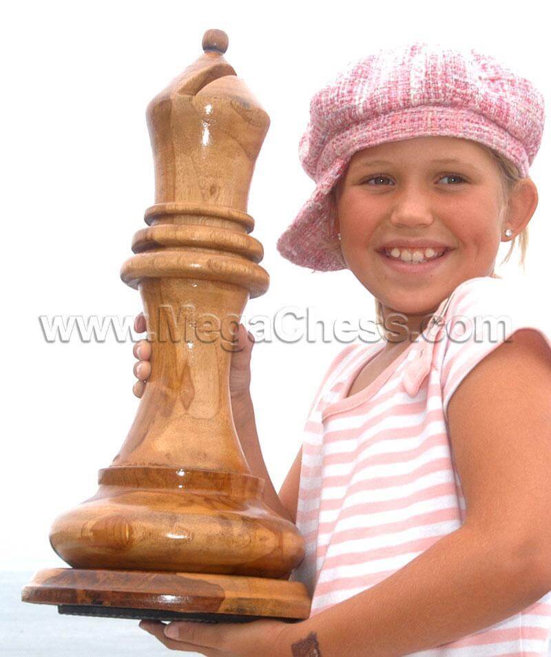 Mega Chess Buy Individual Chess Pieces MegaChess 18 Inch Light Teak Bishop Giant Chess Piece