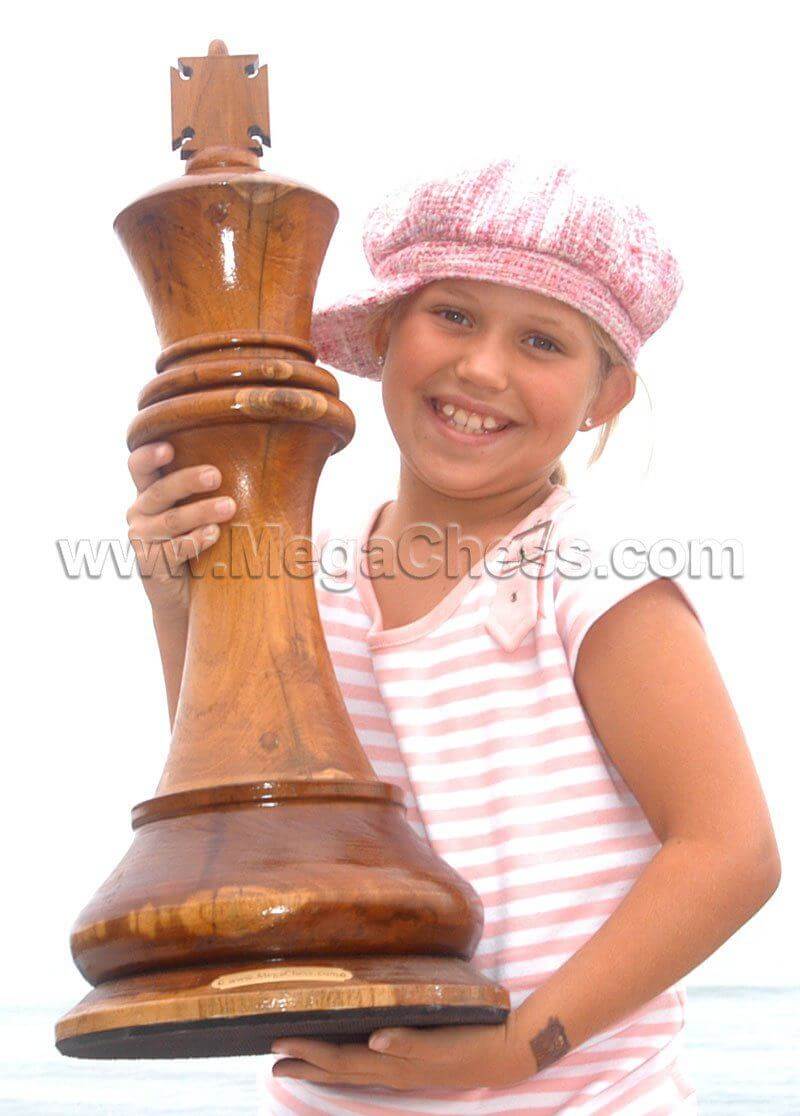 Mega Chess Buy Individual Chess Pieces MegaChess 24 Inch Light Teak King Giant Chess Piece