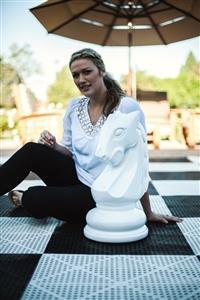 Mega Chess Buy Individual Chess Pieces MegaChess 24 Inch White Fiberglass Knight Giant Chess Piece