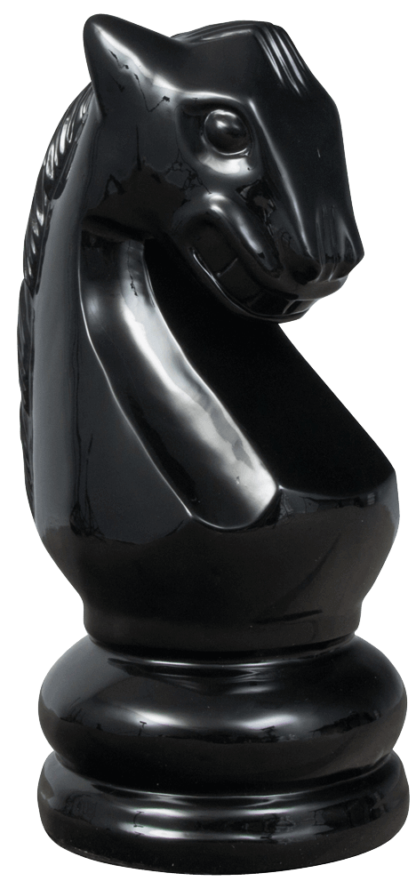 Mega Chess Buy Individual Chess Pieces MegaChess 28 Inch Black Fiberglass Knight Giant Chess Piece