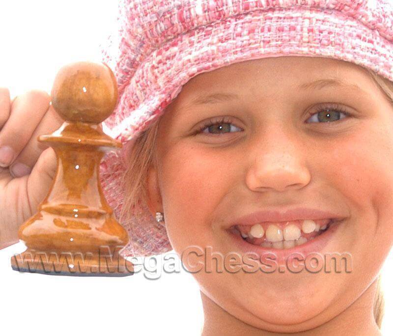 Mega Chess Buy Individual Chess Pieces MegaChess 4 Inch Light Teak Pawn Giant Chess Piece