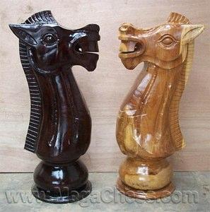 Mega Chess Buy Individual Chess Pieces MegaChess 42 Inch Dark Teak Knight Giant Chess Piece