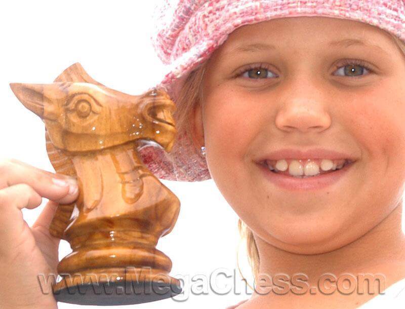 Mega Chess Buy Individual Chess Pieces MegaChess 5 Inch Light Teak Knight Giant Chess Piece