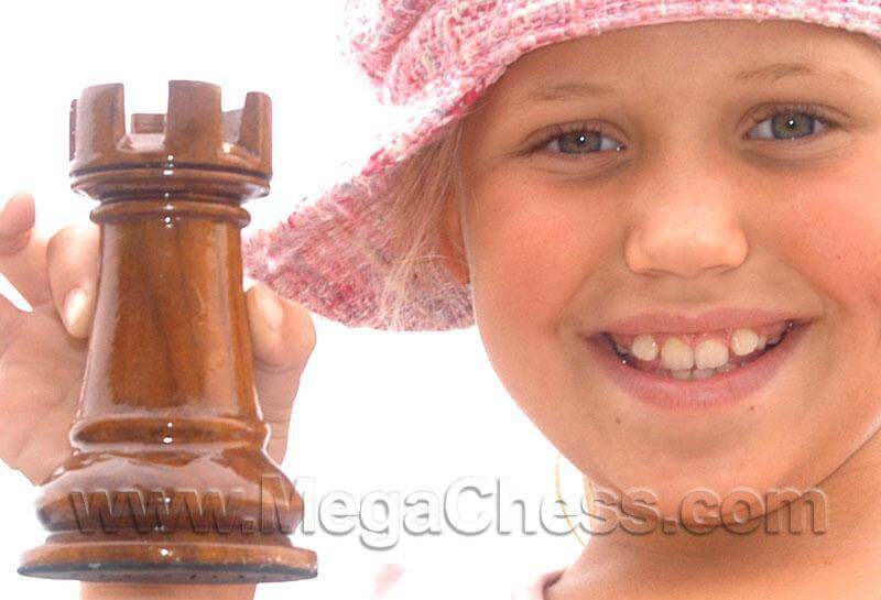 Mega Chess Buy Individual Chess Pieces MegaChess 5 Inch Light Teak Rook Giant Chess Piece