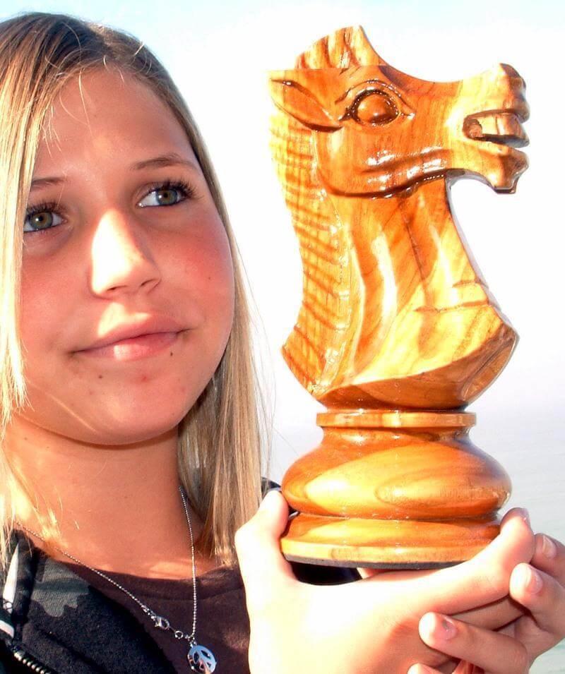 Mega Chess Buy Individual Chess Pieces MegaChess 8 Inch Light Teak Knight Giant Chess Piece