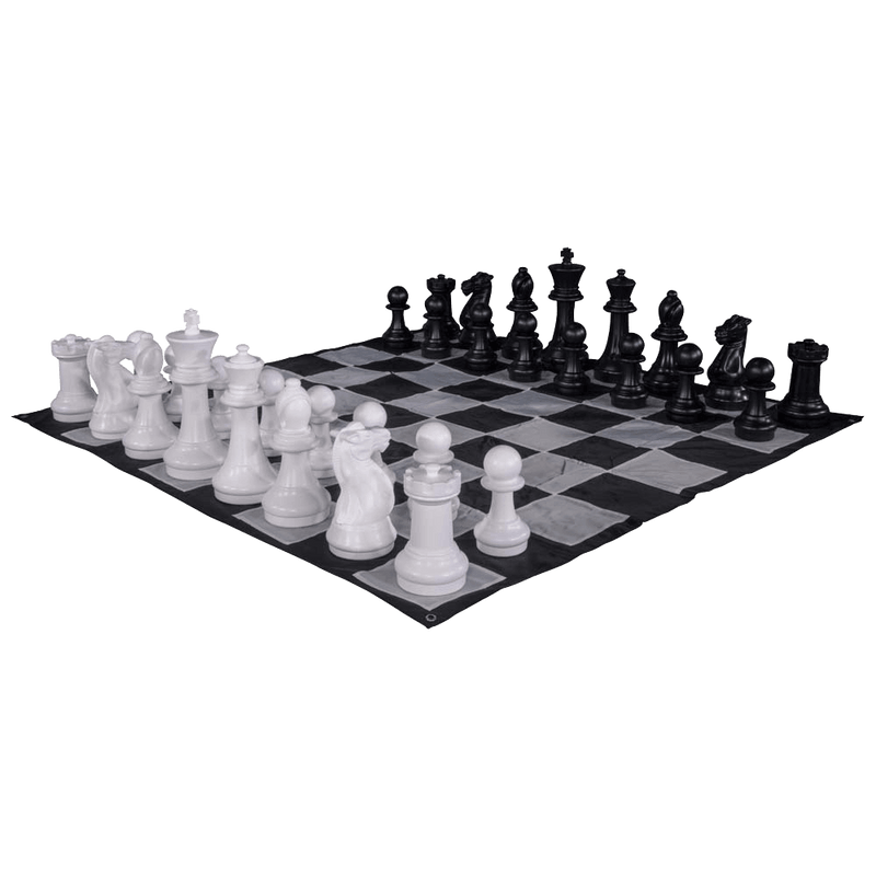 Mega Chess Floor Games MegaChess 16 Inch Plastic Giant Chess Set With Quick Fold Nylon Mat