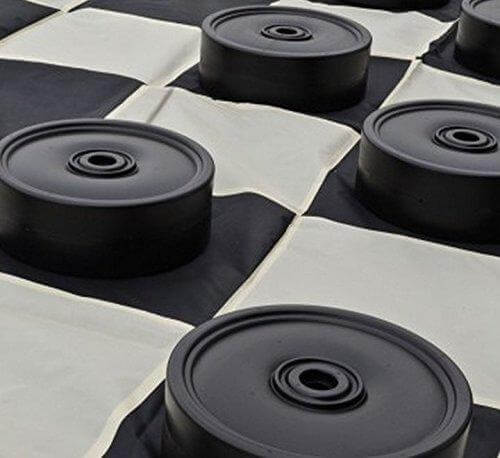 Mega Chess Giant Checkers Mega Checker Plastic Set 4" Diameter with Chess Board