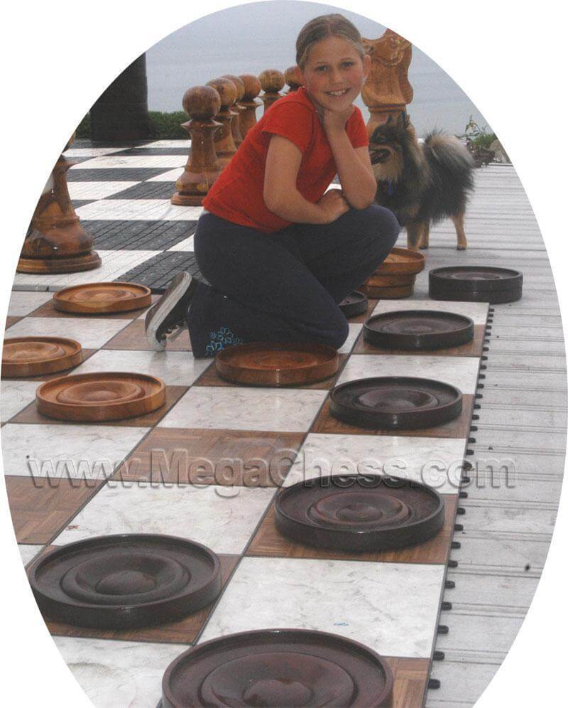 Mega Chess Giant Checkers MegaChess 10 Inch Teak Giant Checkers