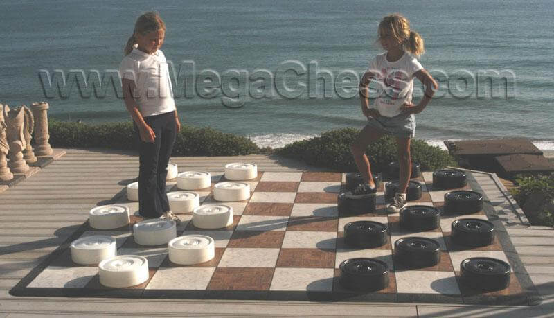 Mega Chess Giant Checkers Shop 10" Giant Checkers with Nylon Chess Board at MegaChess