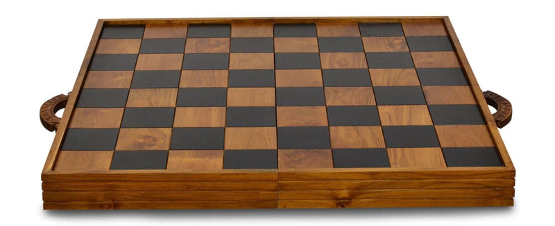 Mega Chess Giant Chess Boards MegaChess MegaBox Teak Giant Chess Board With 4 Inch Squares - 2' 10" x 2' 10"