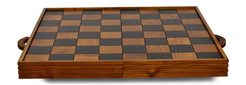 Mega Chess Giant Chess Boards MegaChess MegaBox Teak Giant Chess Board With 4 Inch Squares - 2' 10" x 2' 10"