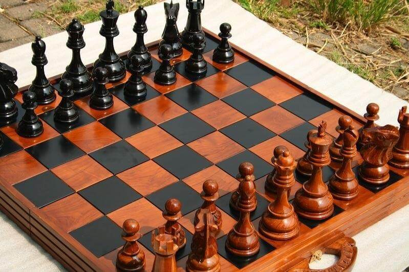 Mega Chess Giant Chess Boards MegaChess MegaBox Teak Giant Chess Board With 4 Inch Squares - 2' 10" x 2' 10"