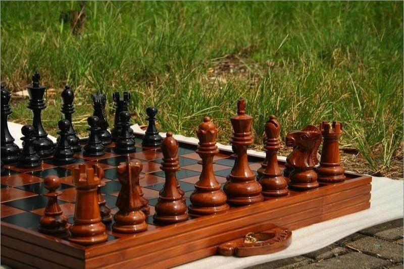 Mega Chess Giant Chess Boards MegaChess MegaBox Teak Giant Chess Board With 4 Inch Squares - 2' 10" x 2' 10"