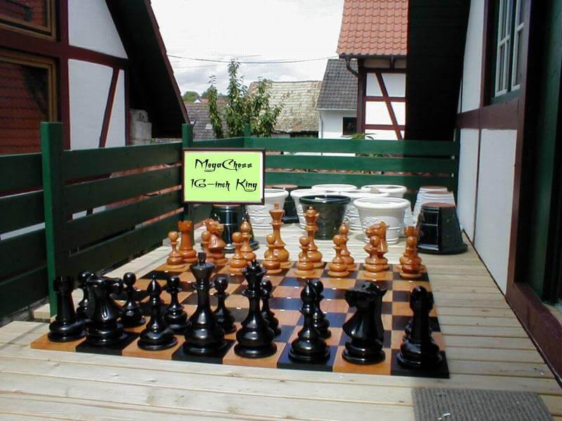 Mega Chess Giant Chess Sets MegaChess 16 Inch Teak Giant Chess Set