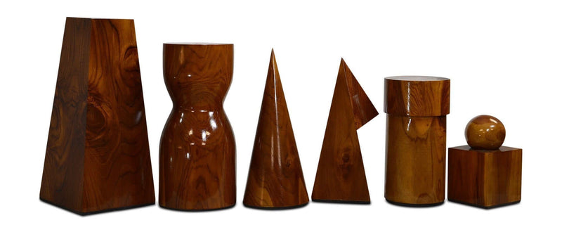 Mega Chess Giant Chess Sets MegaChess 21 Inch Geometric Teak Giant Chess Set