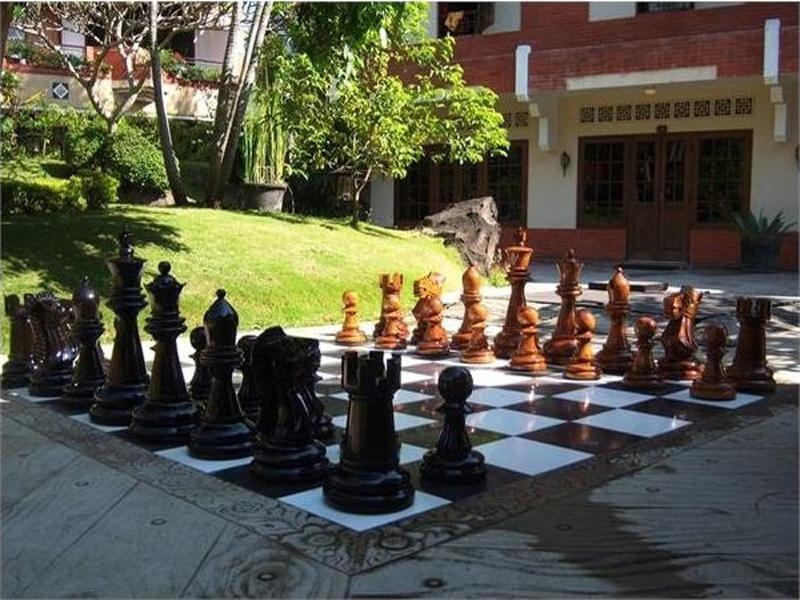 Mega Chess Giant Chess Sets MegaChess 24 Inch Hand Carved Teak Giant Chess Set