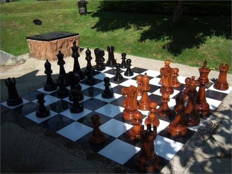 Mega Chess Giant Chess Sets MegaChess 24 Inch Hand Carved Teak Giant Chess Set