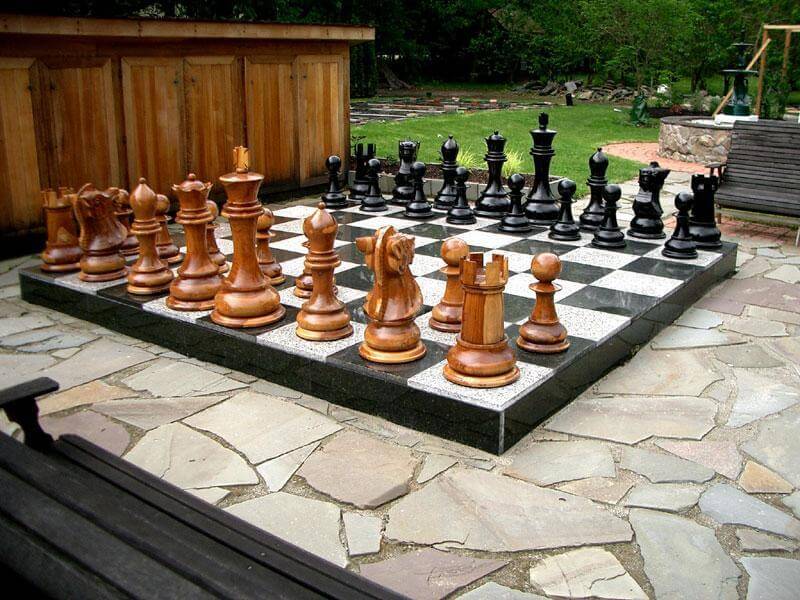 Mega Chess Giant Chess Sets MegaChess 24 Inch Hand Carved Teak Giant Chess Set