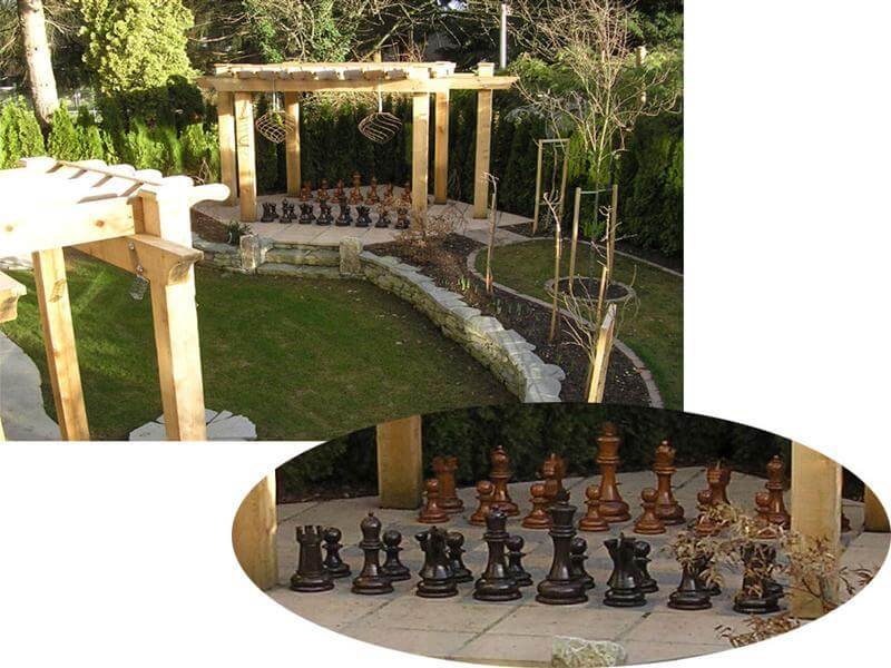 Mega Chess Giant Chess Sets MegaChess 24 Inch Hand Carved Teak Giant Chess Set