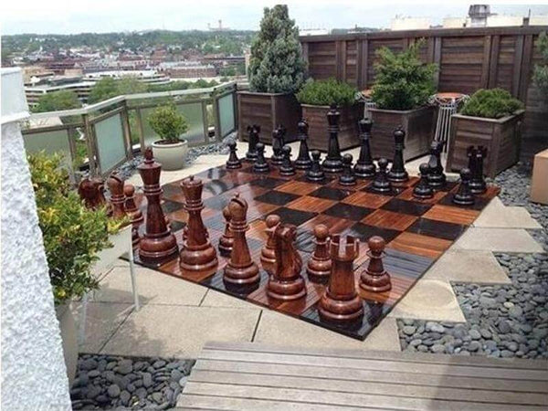 Mega Chess Giant Chess Sets MegaChess 36 Inch Teak Giant Chess Set