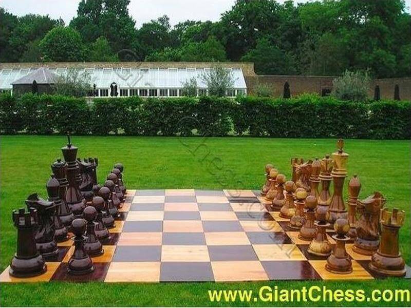 Mega Chess Giant Chess Sets MegaChess 36 Inch Teak Giant Chess Set