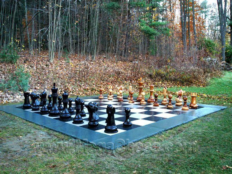 Mega Chess Giant Chess Sets MegaChess 36 Inch Teak Giant Chess Set