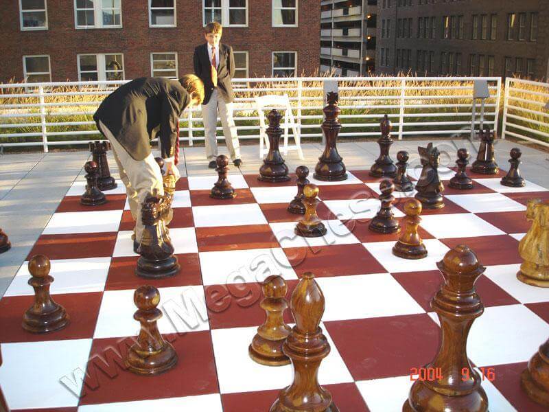 Mega Chess Giant Chess Sets MegaChess 36 Inch Teak Giant Chess Set