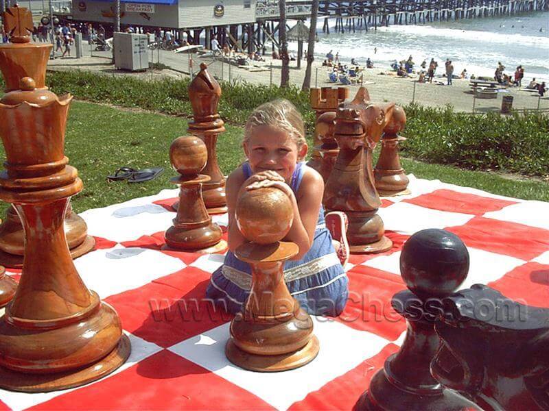 Mega Chess Giant Chess Sets MegaChess 36 Inch Teak Giant Chess Set