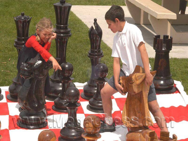 Mega Chess Giant Chess Sets MegaChess 48-Inch Teak Giant Chess Set