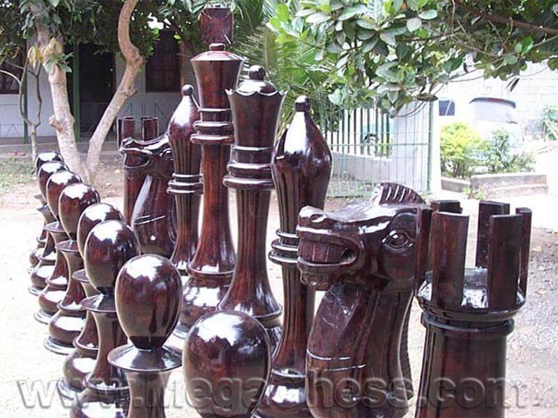 Mega Chess Giant Chess Sets MegaChess 72 Inch Teak Giant Chess Set