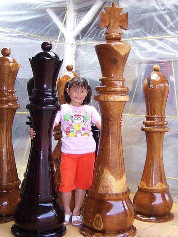 Mega Chess Giant Chess Sets MegaChess 72 Inch Teak Giant Chess Set