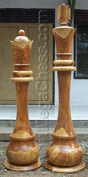 Mega Chess Giant Chess Sets MegaChess 72 Inch Teak Giant Chess Set