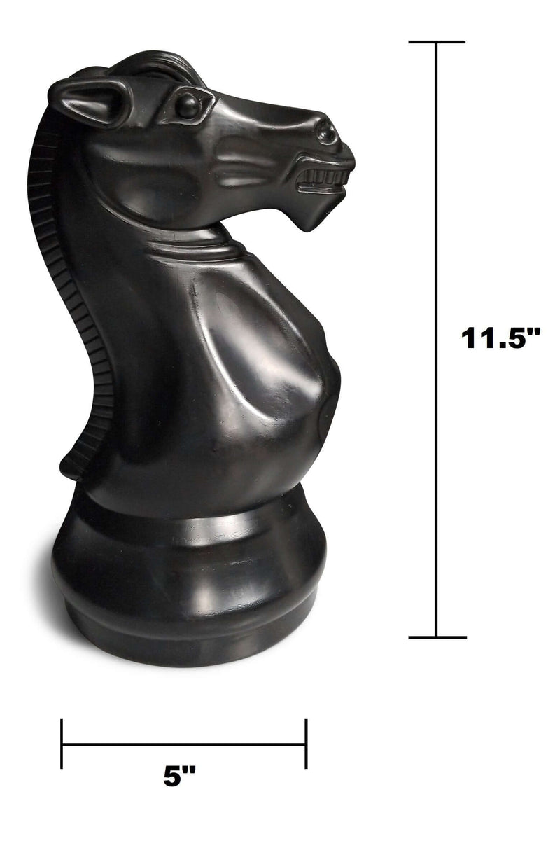 MegaChess Floor Games MegaChes12 Inch Black Plastic Knight Giant Chess Piece