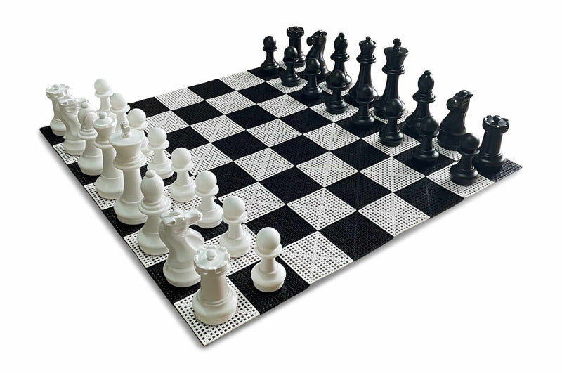 MegaChess Floor Games MegaChess 12 Inch Plastic Giant Chess Set With Commercial Grade Roll-up Chessboard