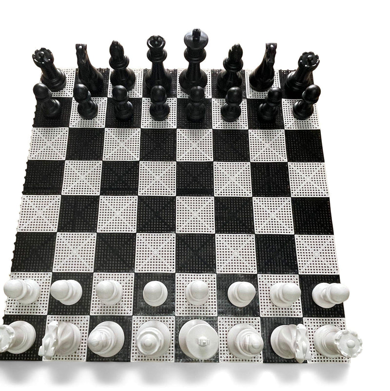 MegaChess Floor Games MegaChess 12 Inch Plastic Giant Chess Set With Commercial Grade Roll-up Chessboard