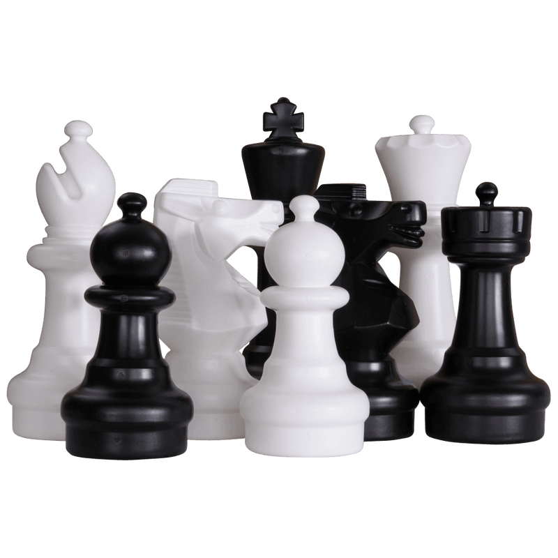 MegaChess Floor Games MegaChess 12 Inch Plastic Giant Chess Set With Quick Fold Nylon Mat